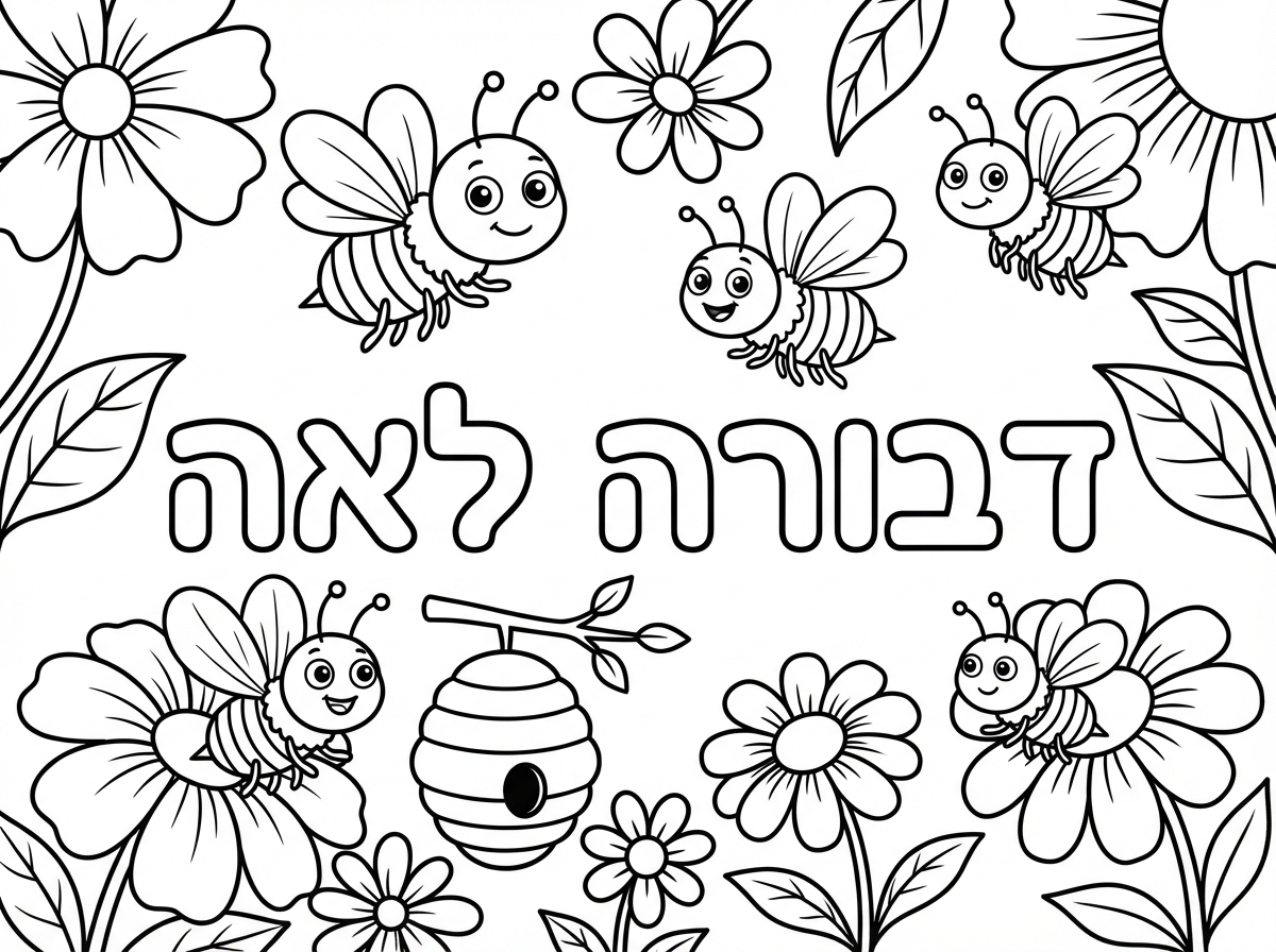 כתוב על הדף את השם : דבורה לאה