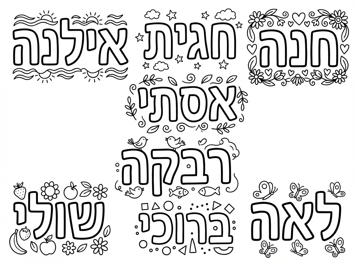 חנה, חגית,אסתי,אילנה,לאה,ברוכי,
רבקה,שולי