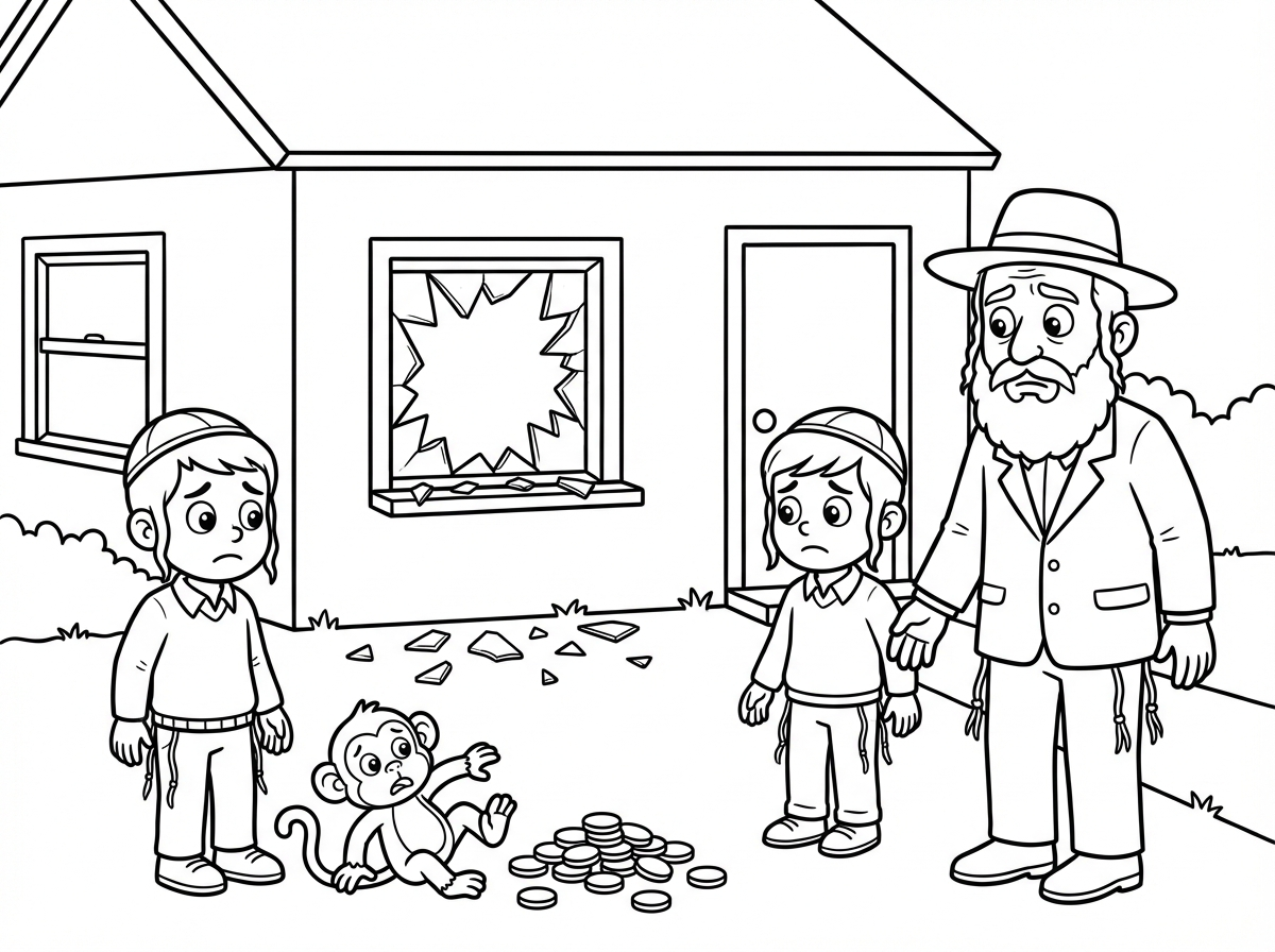 מקסים.
גם האבא עומד על ידם עם פרצוף מבוהל.
לאבא זקן וכובע עם חליפה.