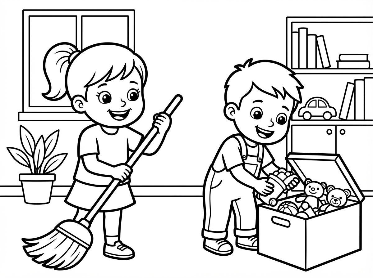 על אותו רעיון של ילדים מנקים את הבית