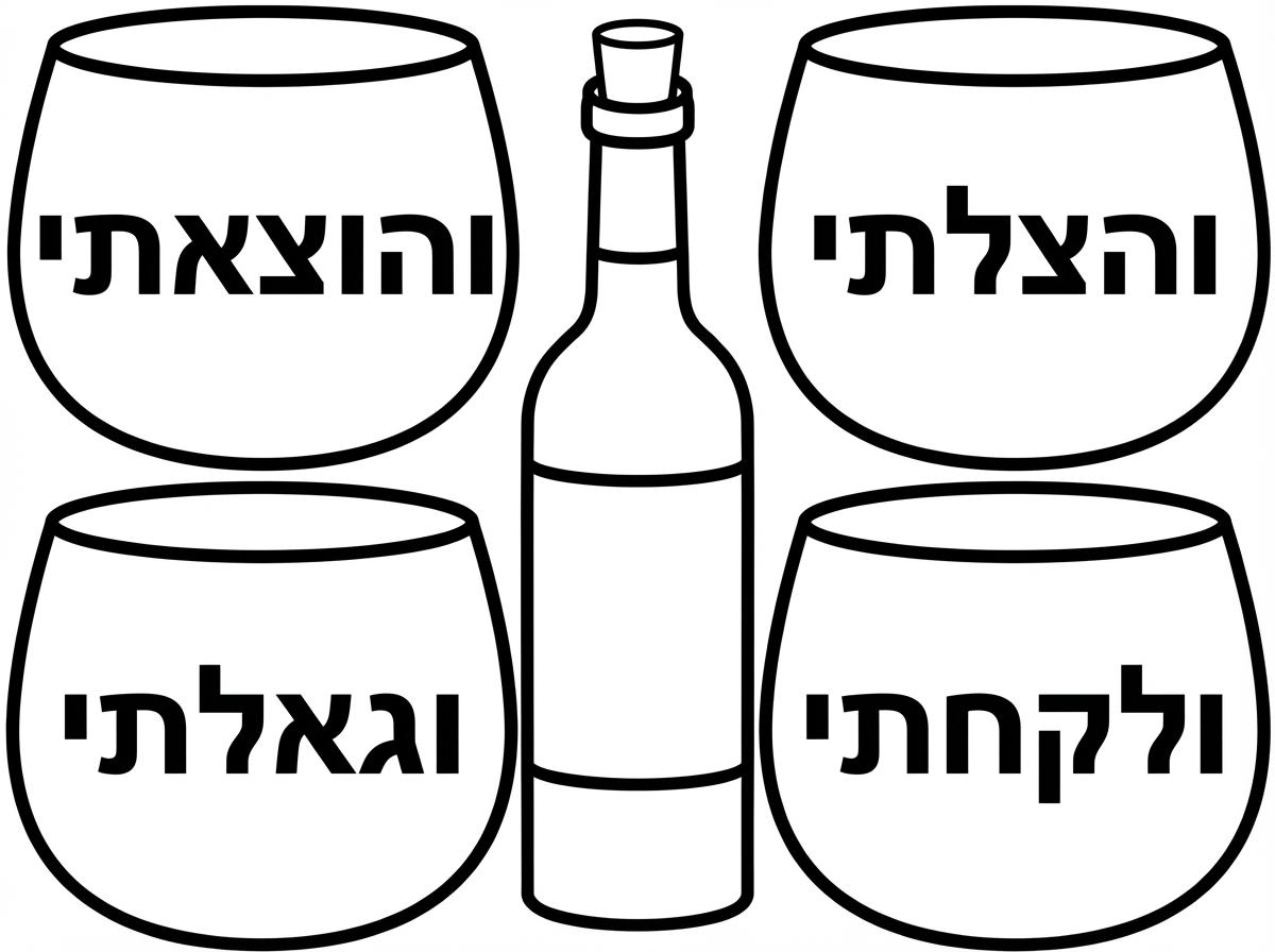 מקסים. אם אפשר בלי לבבות. במקום הלבבות לכתוב על כל כוס מילה אחרת, הנה המילים: והוצאתי
והצלתי
וגאלתי
ולקחתי