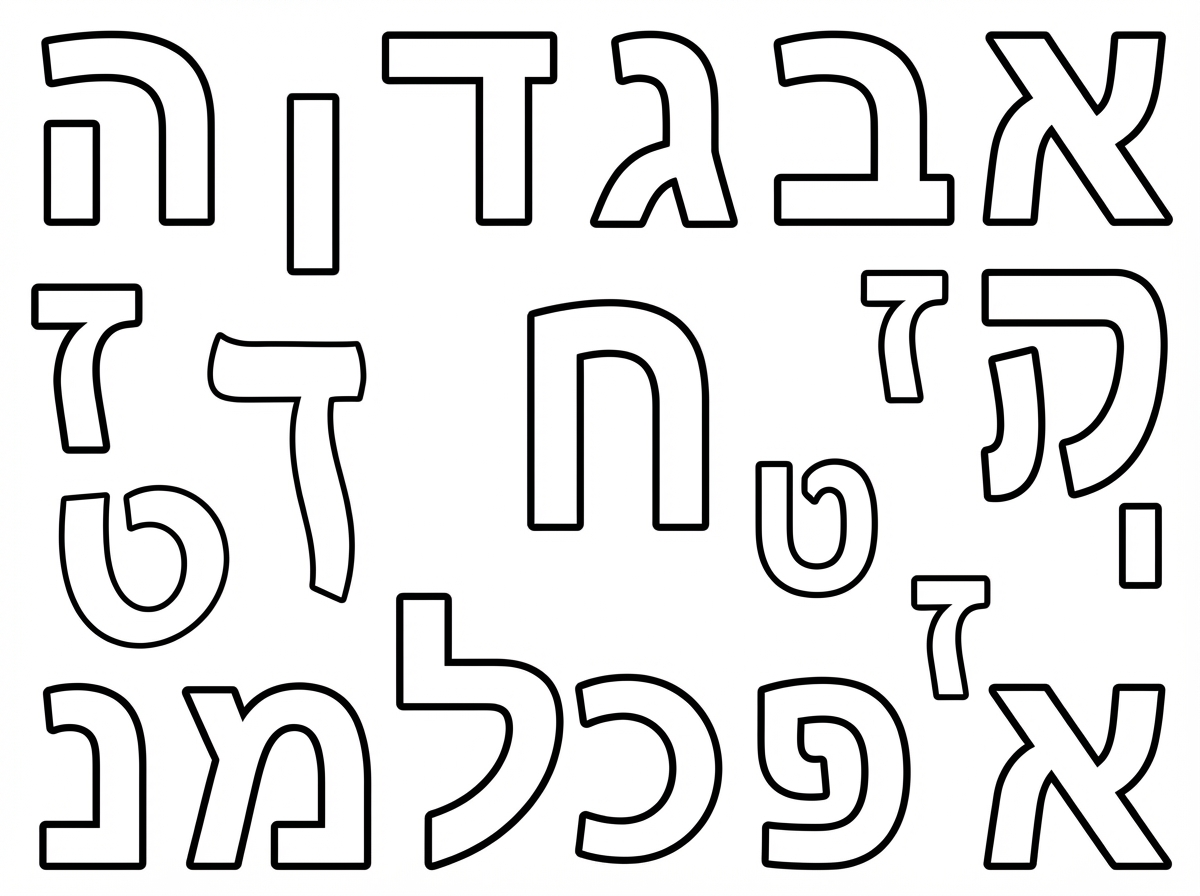 היי. צור לי דף צביעה לילדים של אותיות א-נ מפוזרות על הדף, כל שילדים יכולים לצבוע אותם