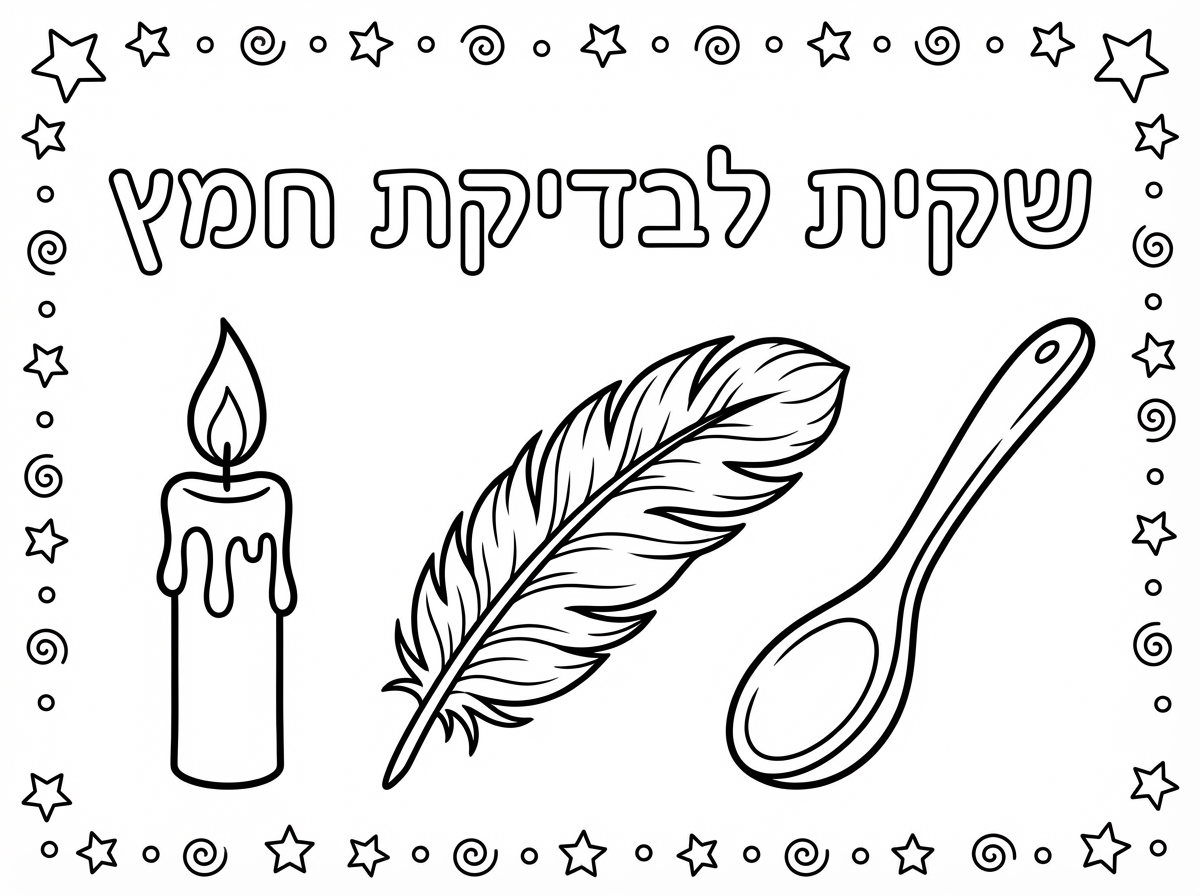 משהו אחר משהו לא הרבה ציור אלא יותר שיהיה כתוב שקית לבדיקת חמץ ויהיה הציורים של הדברים שאיתם בודקים