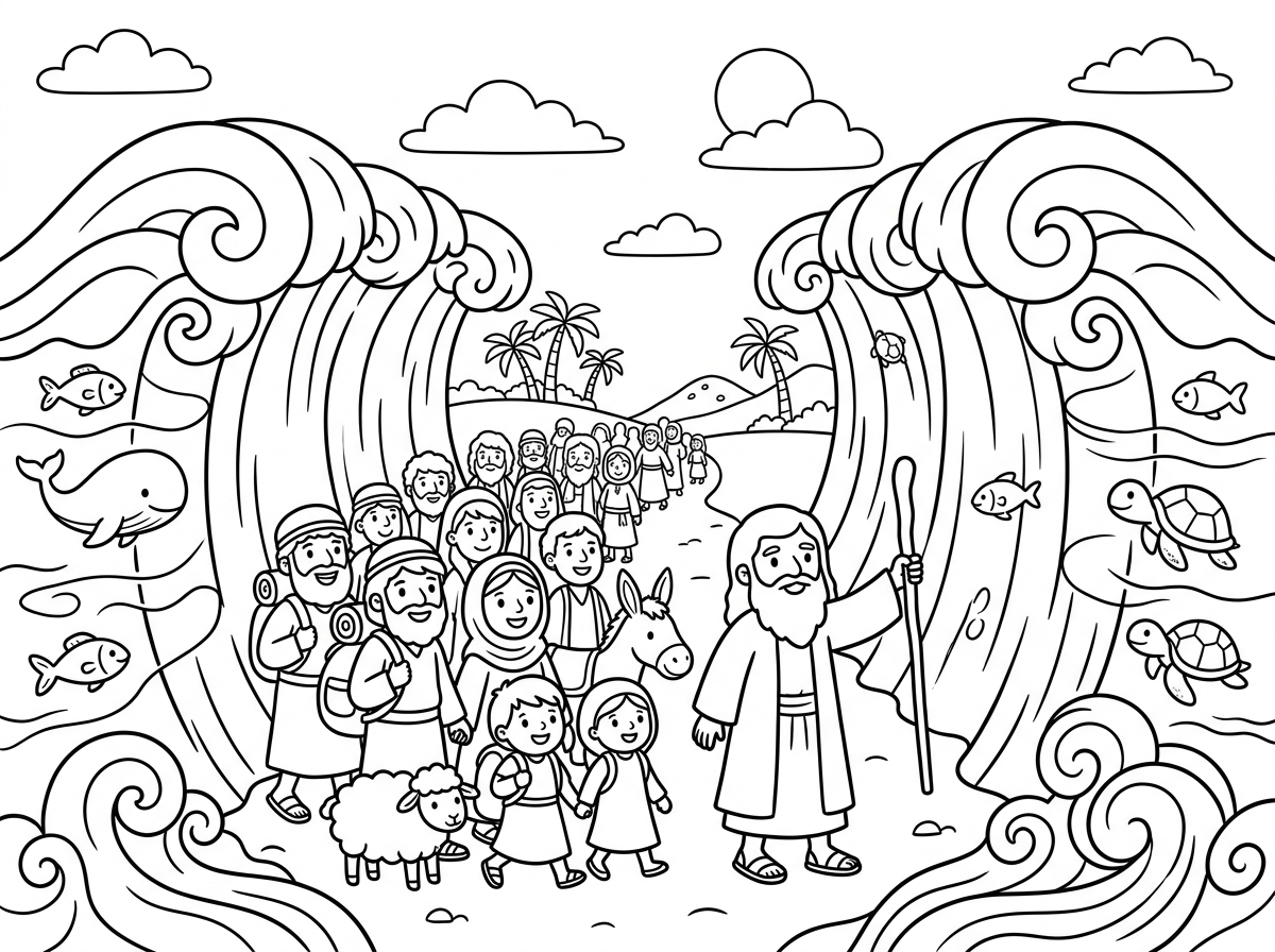 אני רוצה תמונה של קריעת ים סוף