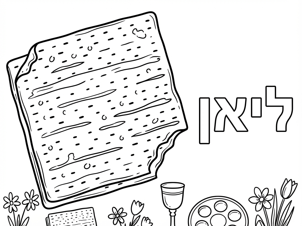 תעשה לי ציור של מצות לצביעה שמתאים לפסח
וכתוב בצד ליאן