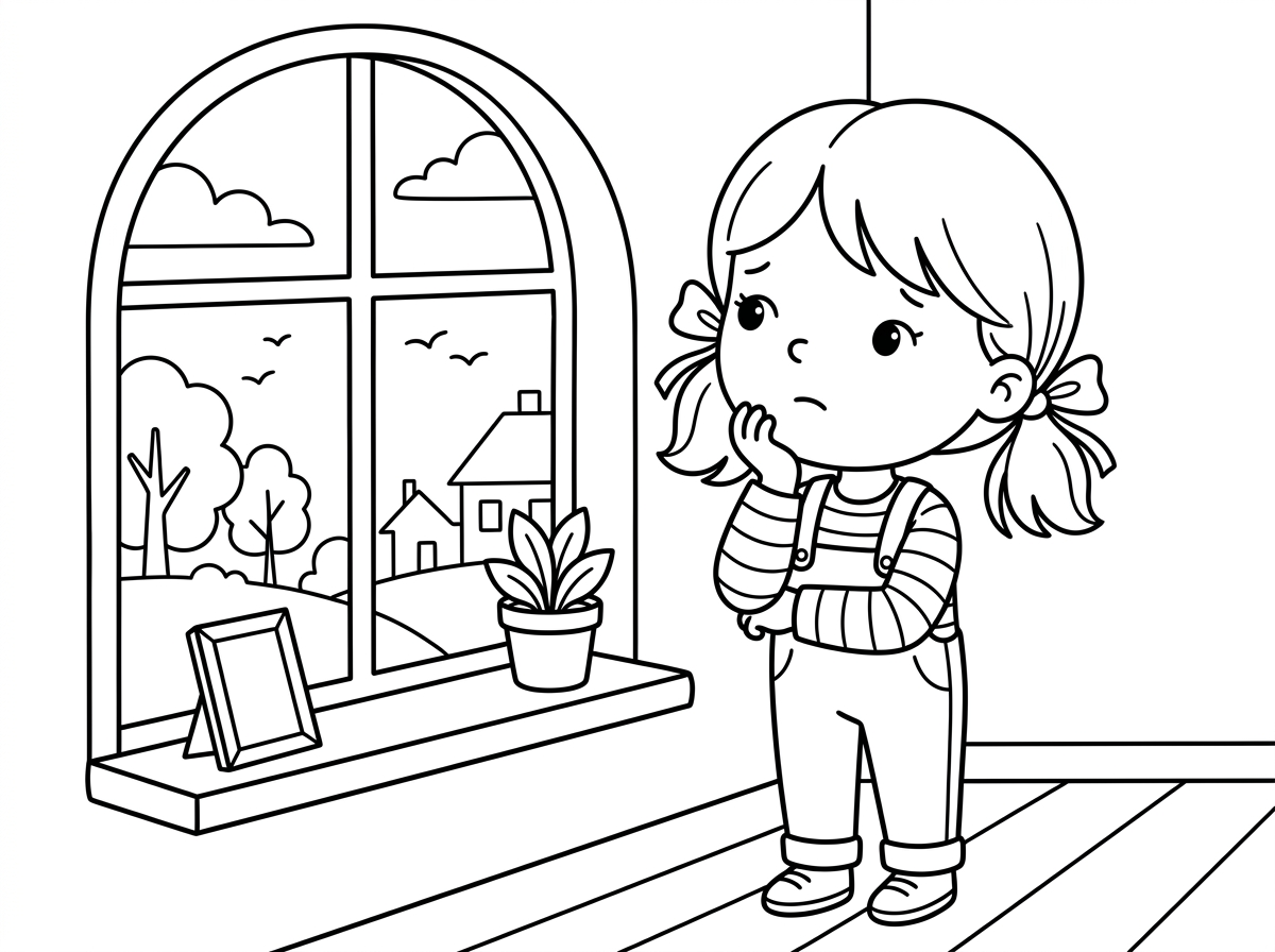 תודה. ילדה שמתגעגעת