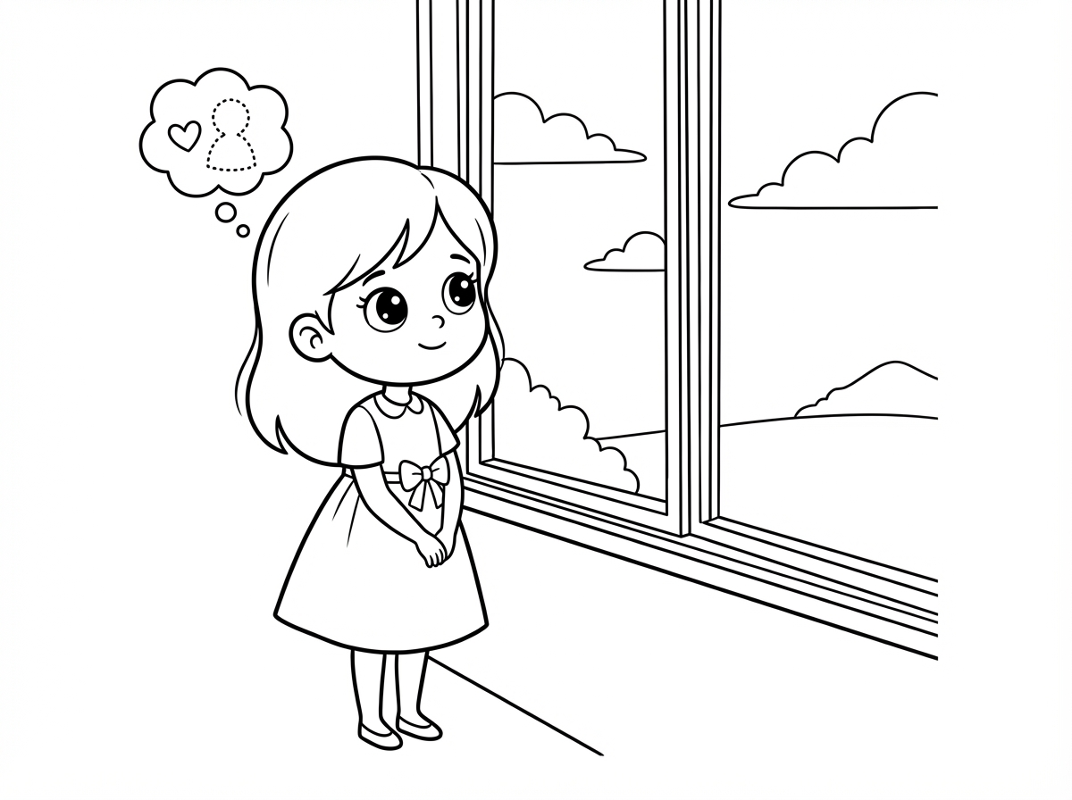 הילדה נראית יותר עצובה ממתגעגעת, אפשר יותר לדייק?