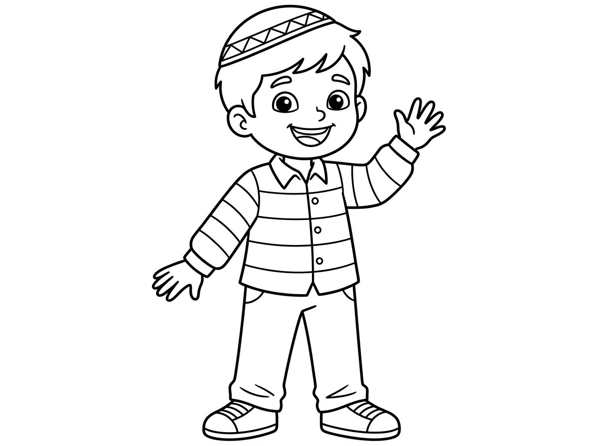 האם אפשר ילד צעיר עם כיפה שמח?