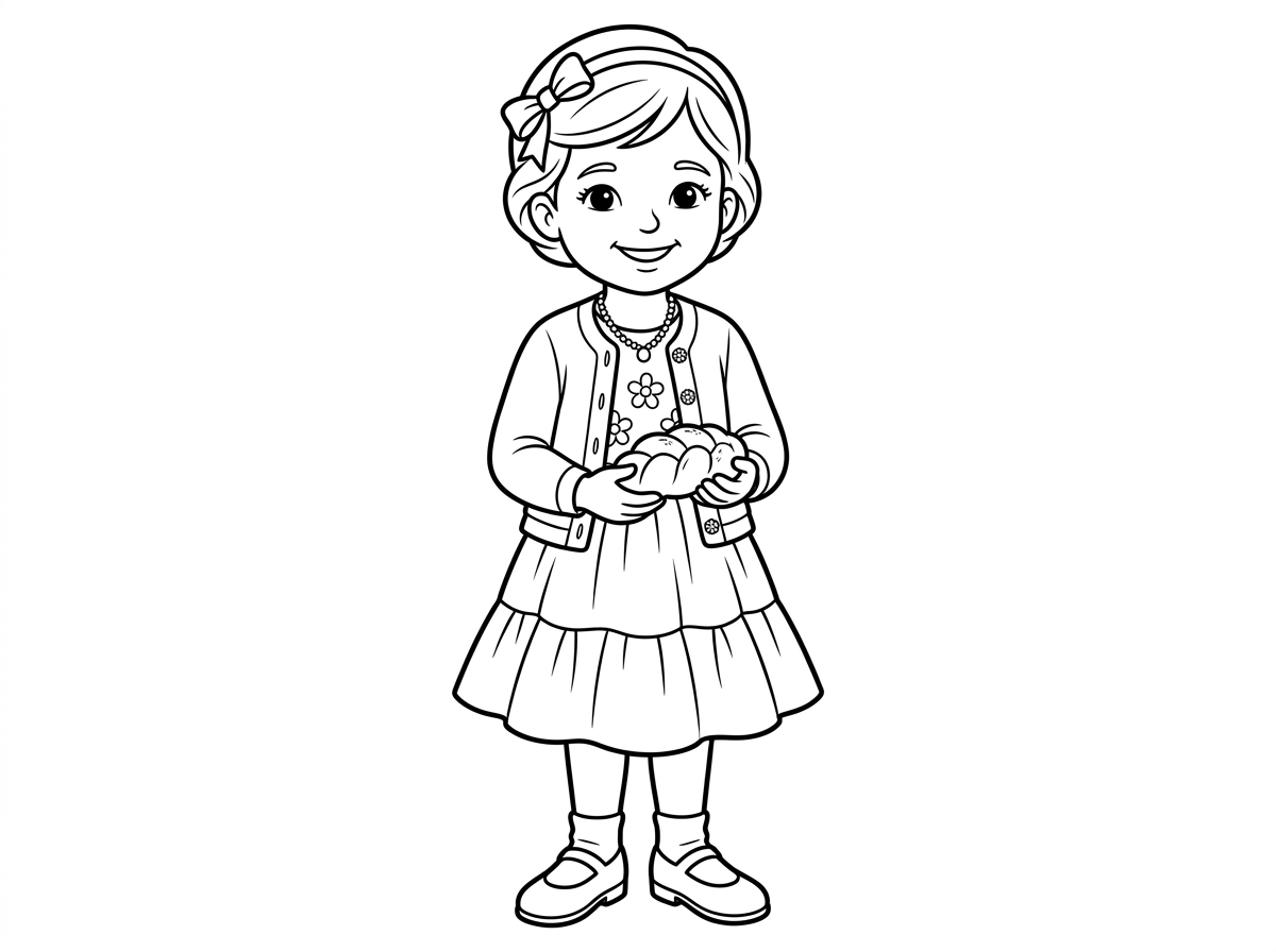 ילדה לבושה בגדי שבת יפים