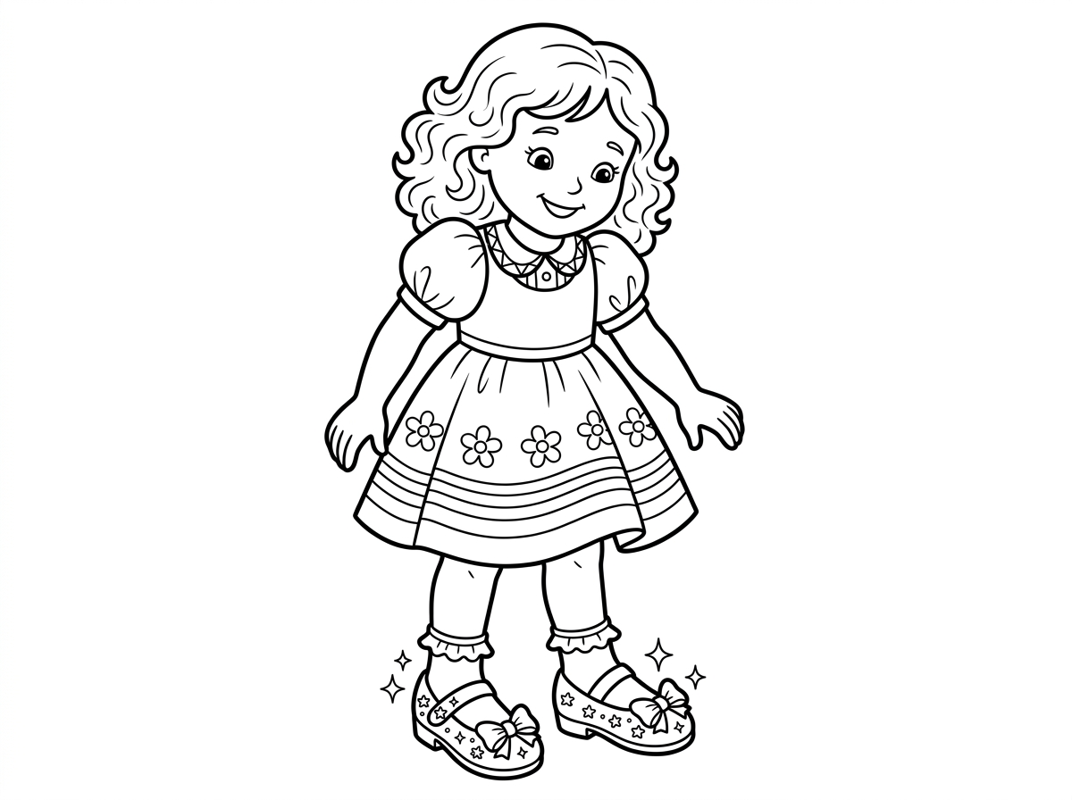 ילדה עם נעלי שבת יפות