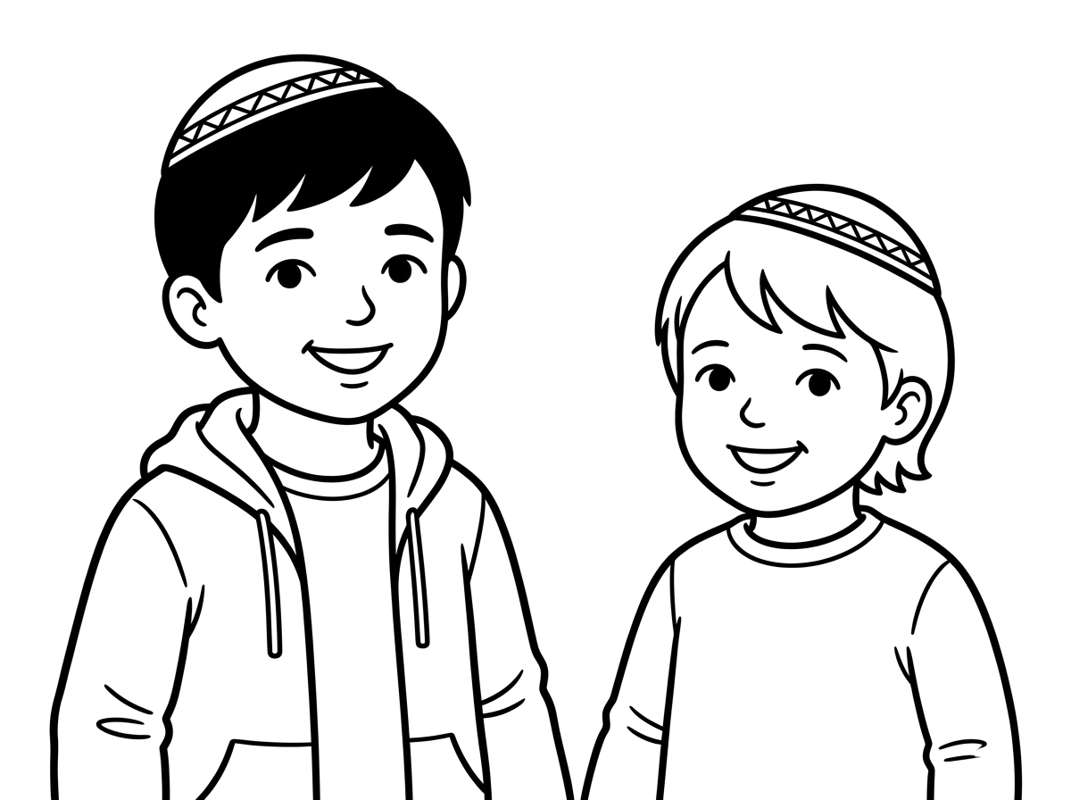 את זה אבל הילדים עם כיפות כמו בתמונה