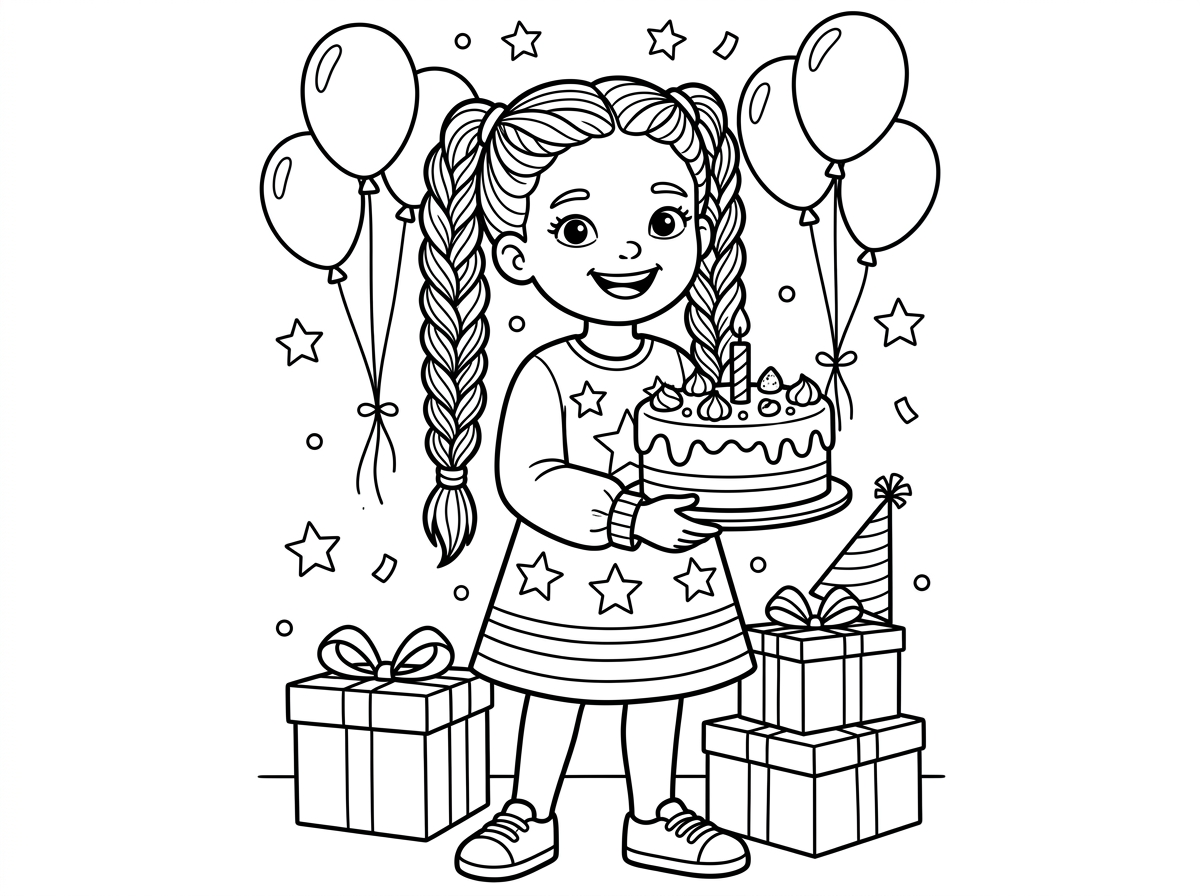 אפשר  בבקשה שתכין לי ילדת יום הולדת עם  שרוולים ארוכים  ארוכים  וצמות 
יפות יפות  י