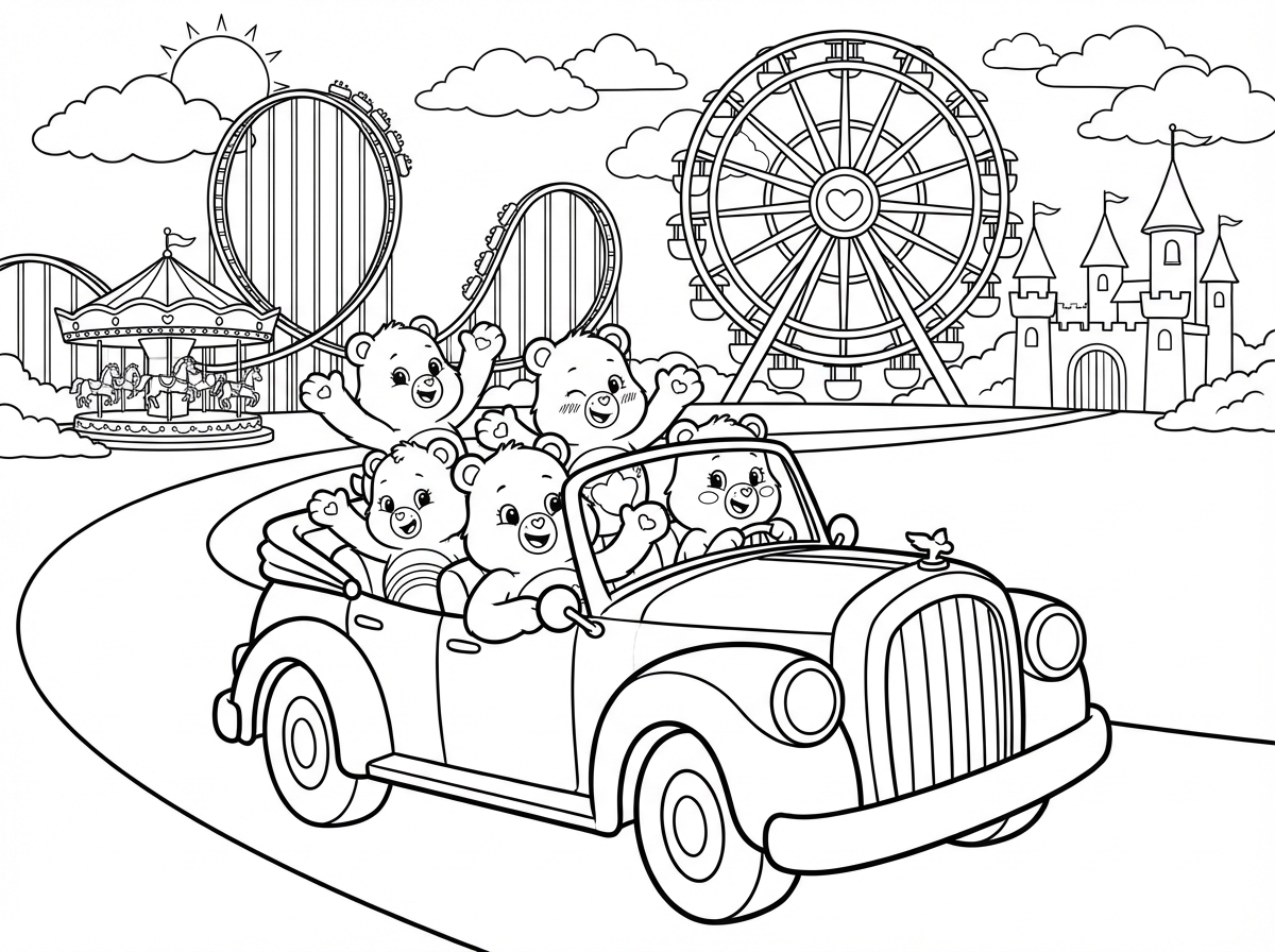 מלא דובוני אכפת לי נוסעים ברכב ללונה פארק