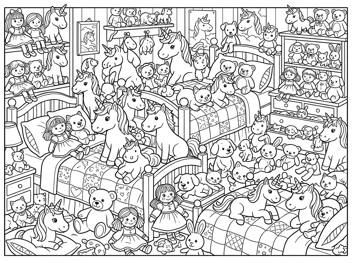 רוצה מלא חתקנים בחדר מפוצץ עם בובות שאי אפשר לנשום מרוב הבובות, ומלא חתקנים ומלא דברים, ומלא חיות חמודות, דובים ודברים והכל שם מפוצץ ומלא מיטות ומלא חתקנים ומלא דברים.