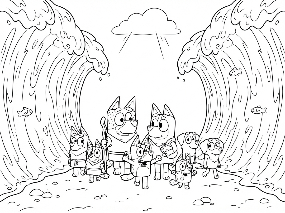 אתה מכיר את בלואי, בינגו והמשפחה שלהם? והחברים? אנחנו רוצים אותם יוצאים ממצרים, בין סוף שנחצה לשתיים.