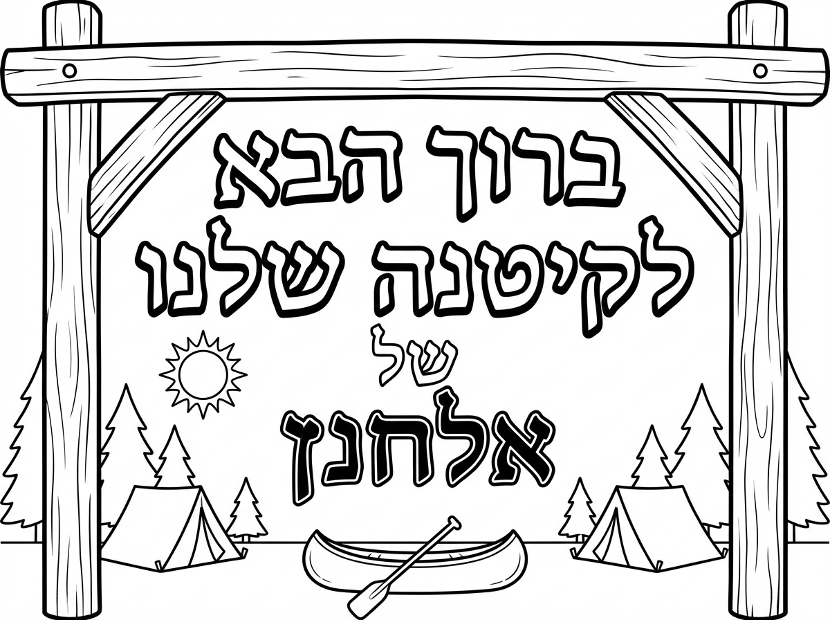 אני רוצה לראות ציור שכתוב עליו ברוך הבא לקיטנה שלנו של אלחנן. בסדר, אתה יכול לעשות לי את זה?