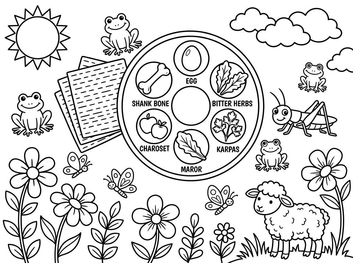 דפי צביעה לחג הפסח ולאביב