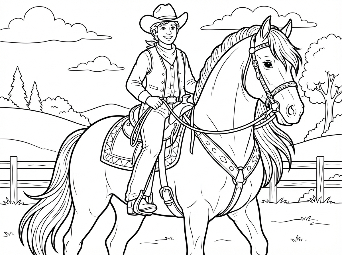 אדם דוהר על סוס חזק וגדול עיפרון עדין מלא לא רק קווי מתאר הרבה פרטים