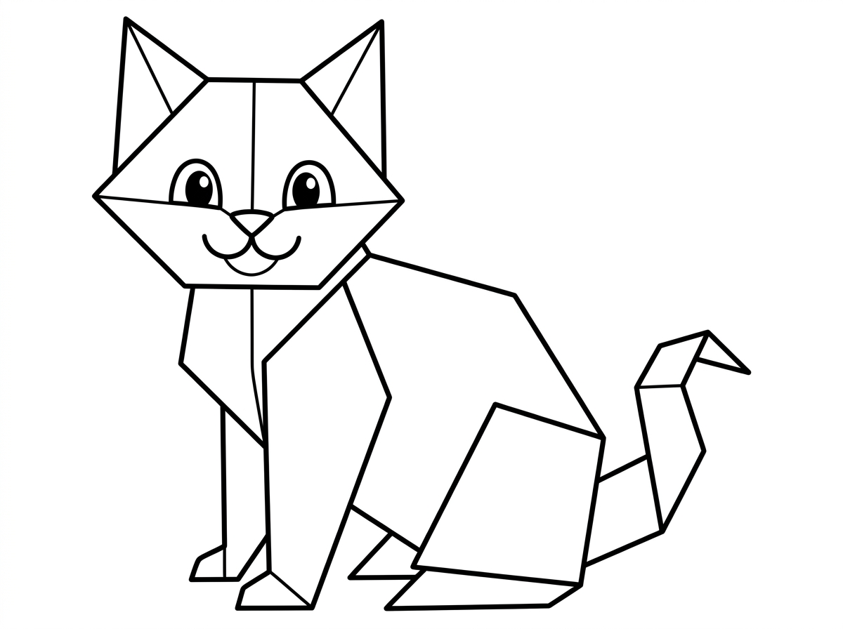 ‏חתול מקיפולי נייר