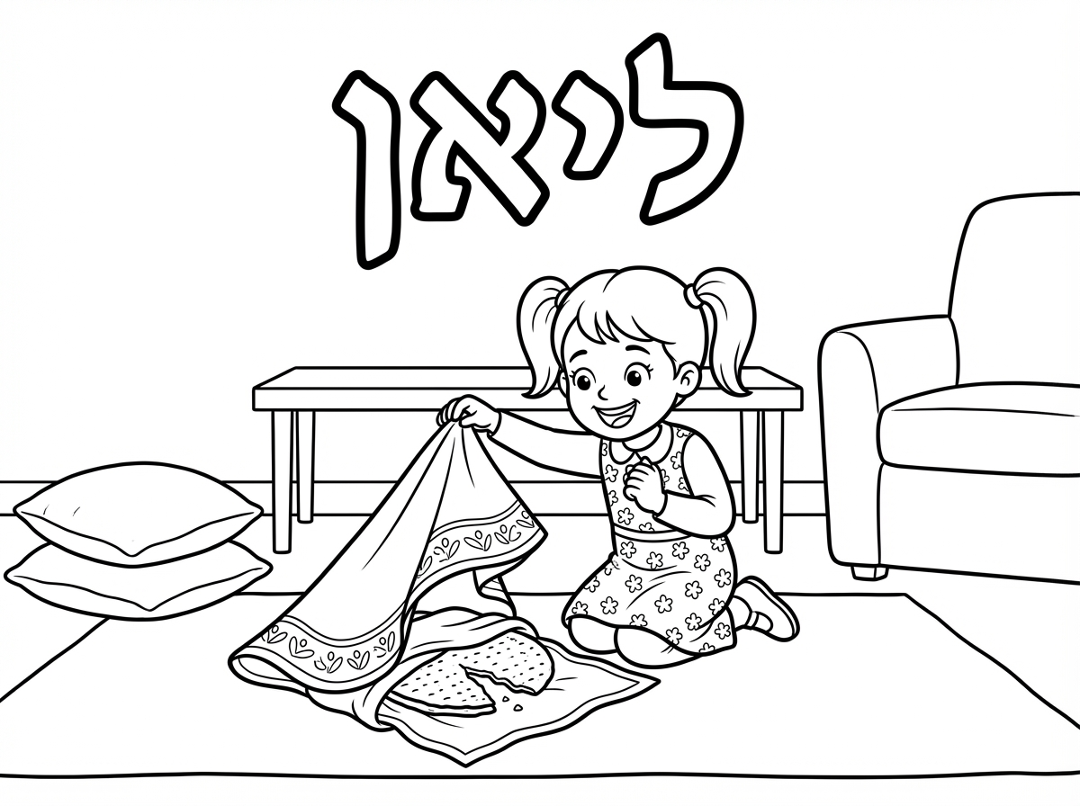 אפשר בת מוצאת את האפיקומן 
ולמעלה השם ליאן