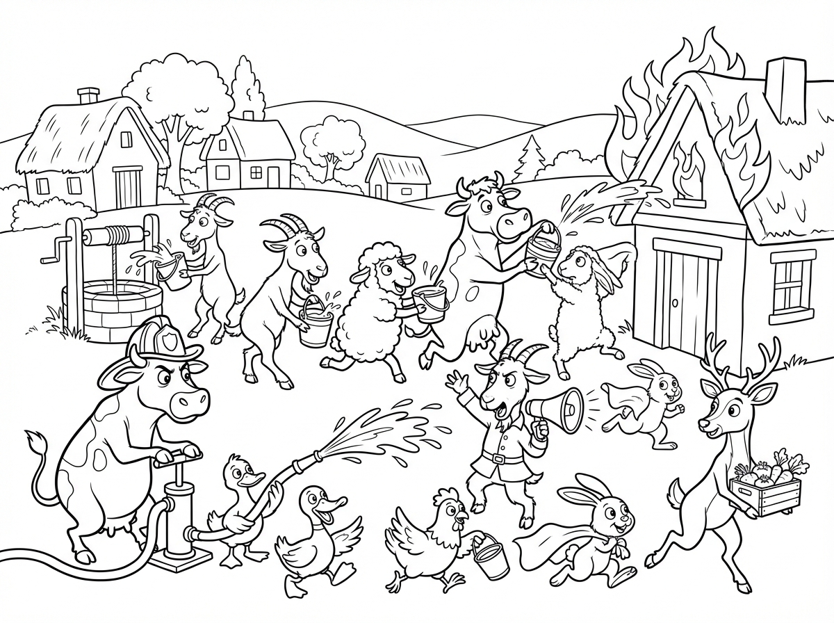 הציור מאוד יפה אבל החיות מידי רגועות ושמחות ולא ממהרות בכלל