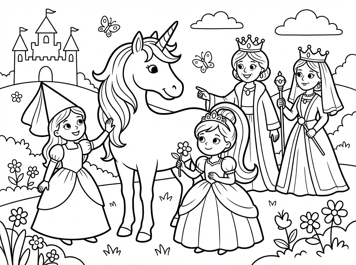 חד קרן עם נסיכות 
ומלכות