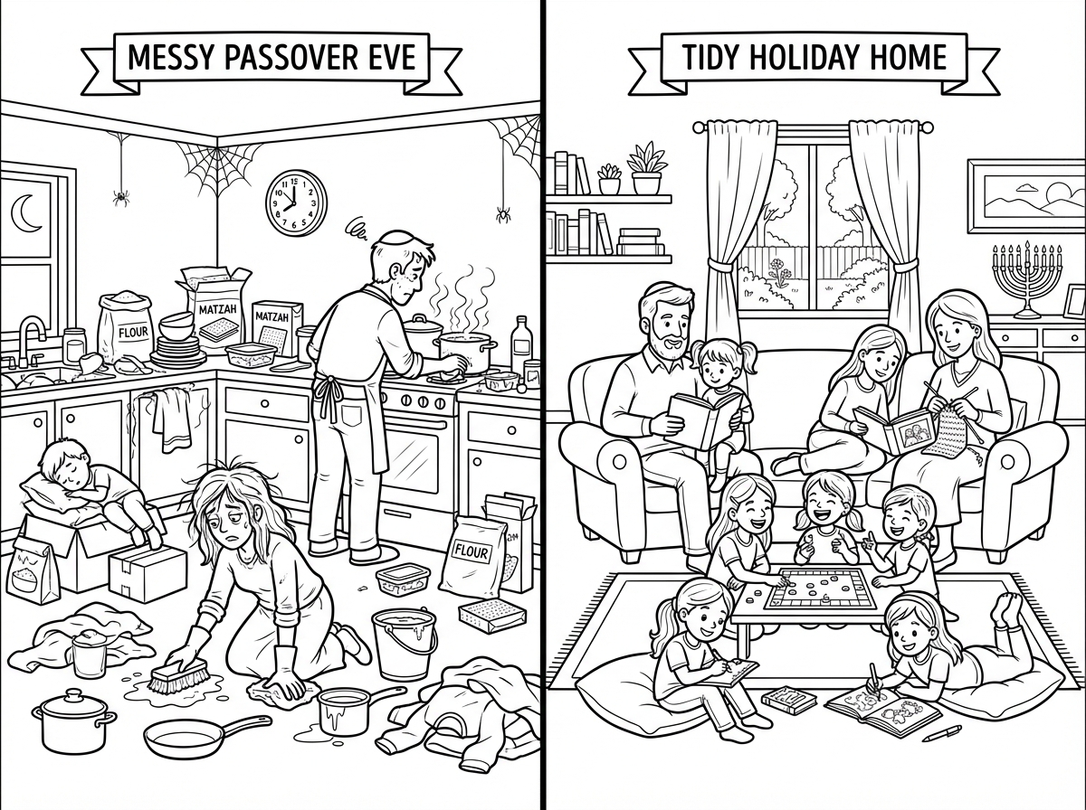 בבית השני יש 9 נפשות  1 אבא . אמא ו 7 בנות בכול הגילאים
יושבים בנחת על הספה הכול מסודר
. שמחים ורגועים . משחקים ונחים