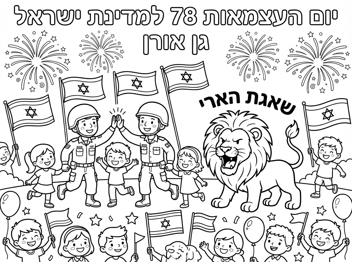 לא ליל הסדר
יום העצמאות 78 למדינת ישראל
גן אורן
חיילי צה"ל
זיקוקין
דגלים
שאגת הארי