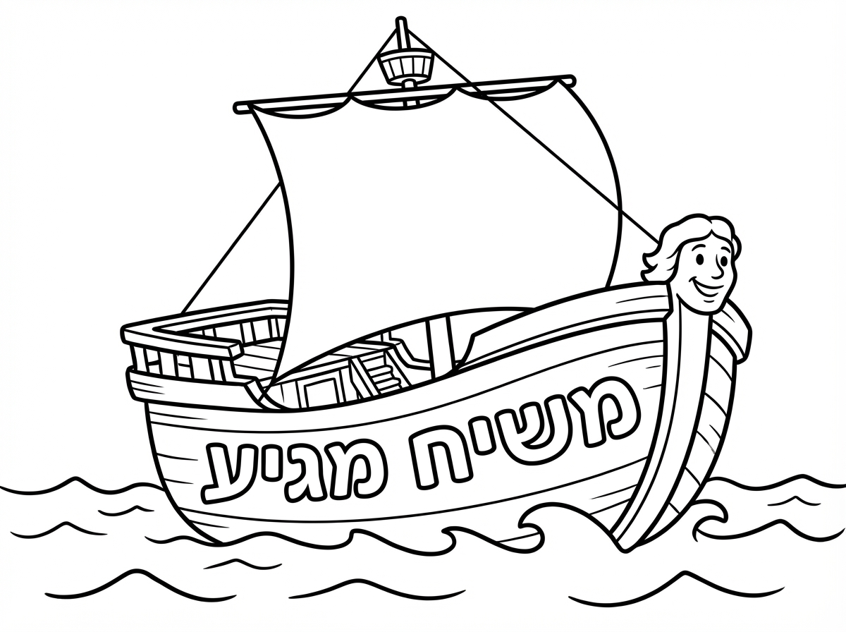 אוניה שכתוב עליה על דופן הספינה משיח מגיע