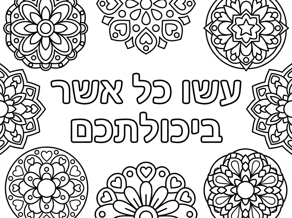 לא אני רוצה כה מנדלות בודדות בצידי הדף בערך 7 אבל קטנות וושמתאימות לילדה בת 5