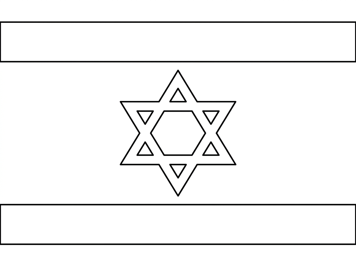 תיצור לי בבקשה דף צביעה של דגל ישראל
