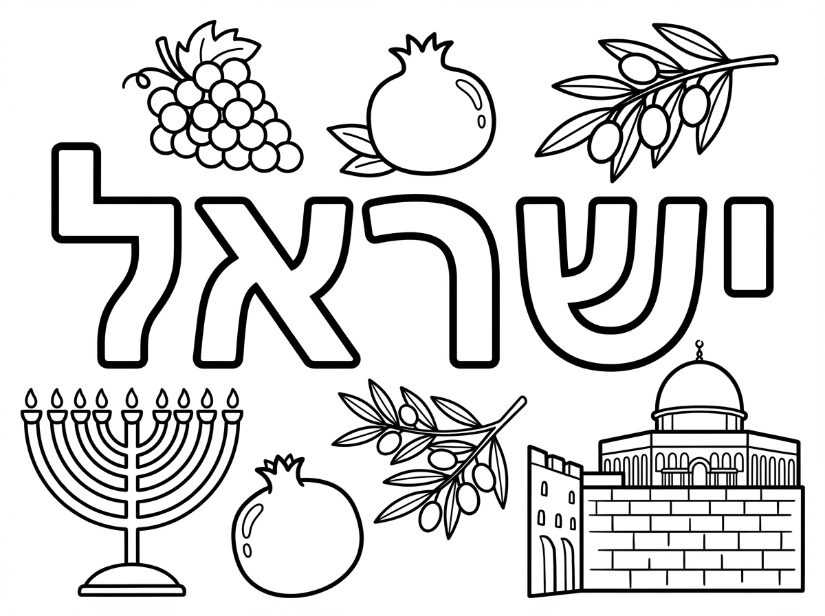 דף עם המילה ישראל 💙