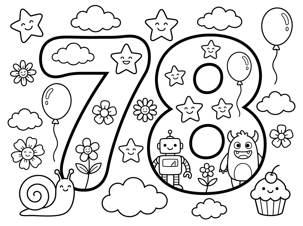 תשלח לי דף צביעה עם המספר 78