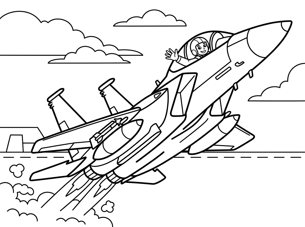 תעשה לי דף צביעה של F15i ממריא ואחד הטייסים עושה שלום