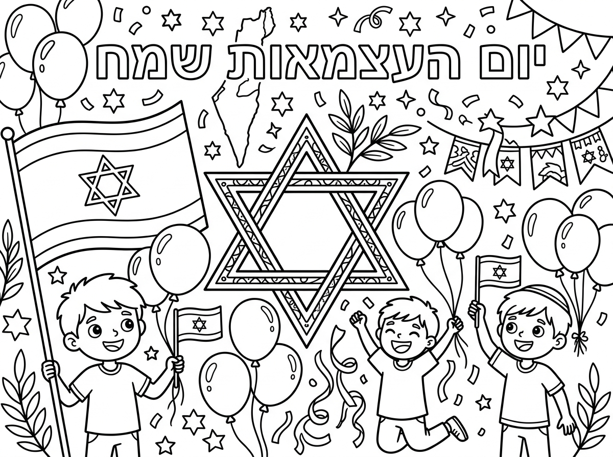 דף צביעה ליום העצמאות