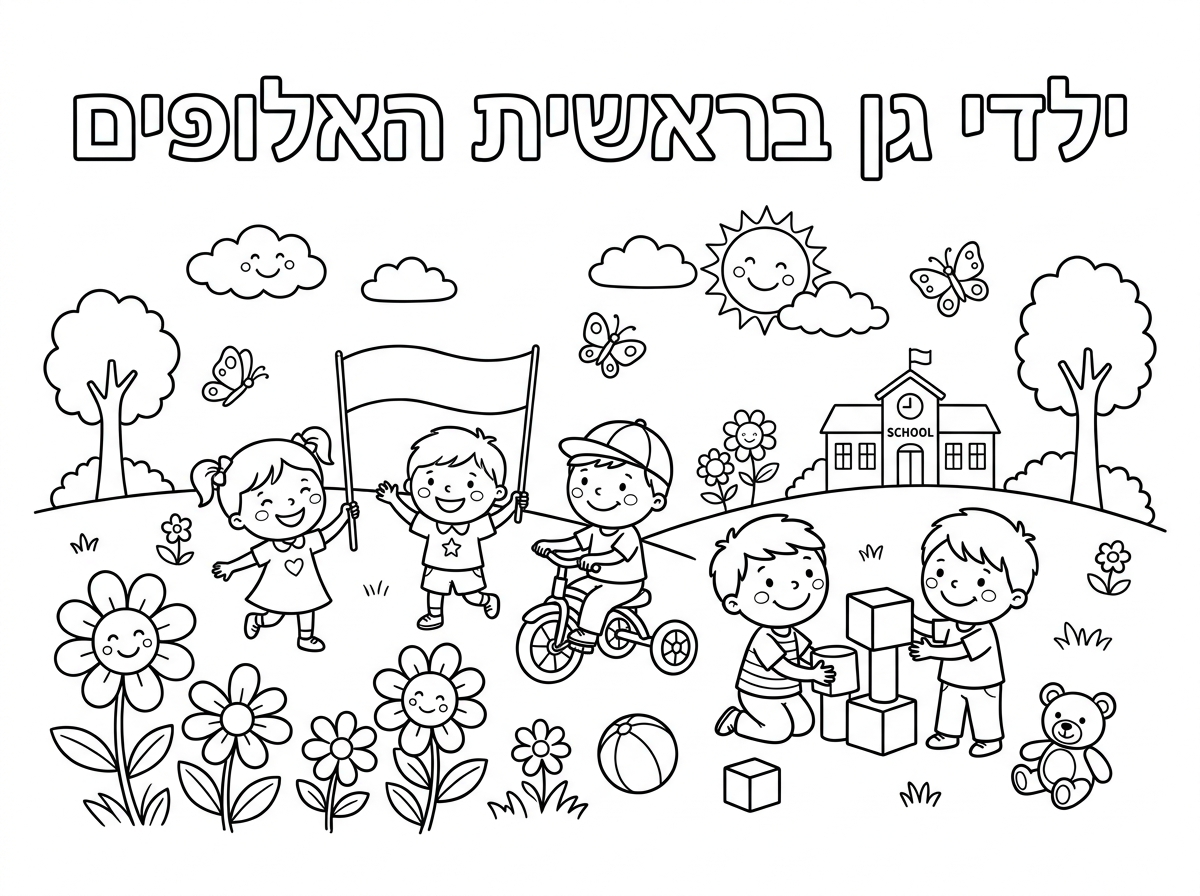 צור לי דף כזה שיהיה רשום בעברית
ילדי גן בראשית האלופים