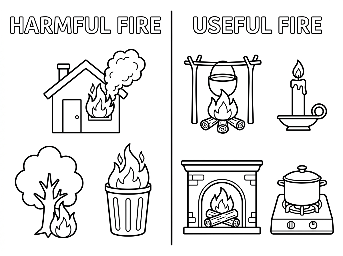 אפשר מיון של אש מזיקה ואש מועילה