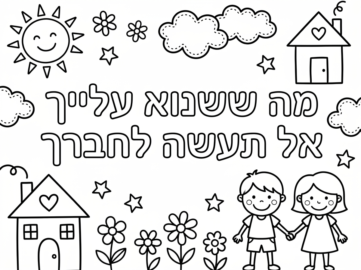 תיצור לי כרזה לצביעה לרוחב עם המילים מה ששנוא עלייך על תעשה לחברך בלי הרבה אלמנטים