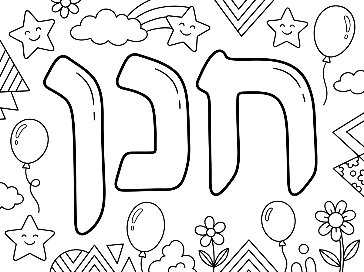 דף שצריך לצבוע את האותיות של השם חנן