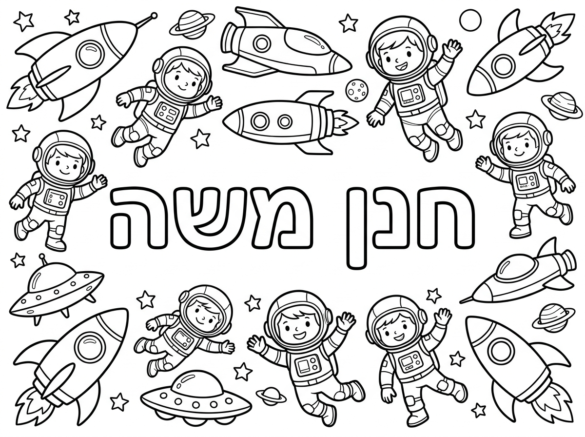 עכשיו תעשה שיהיה כתוב חנן משה 
ומסביב מלא אסטרונאוטים וחלליות