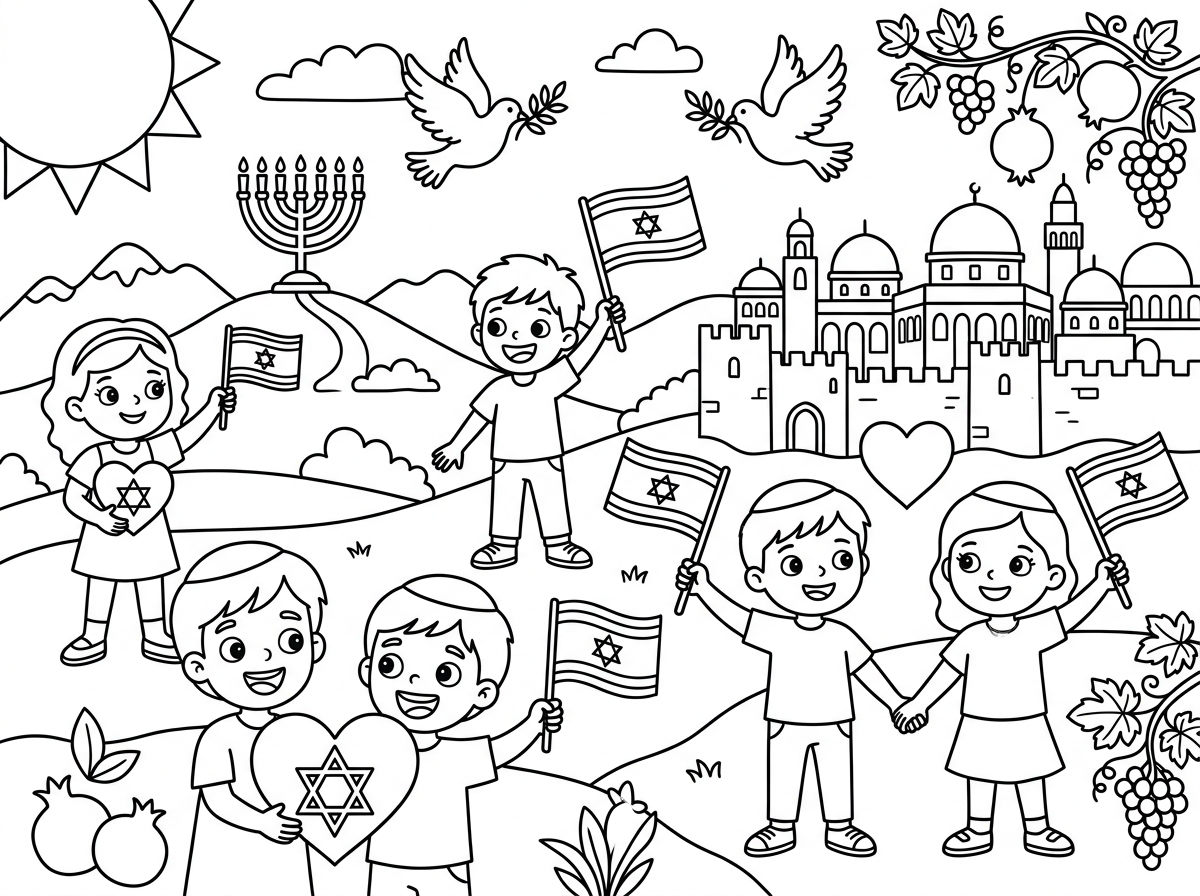 הכן דף צביעה על אהבת ישראל
