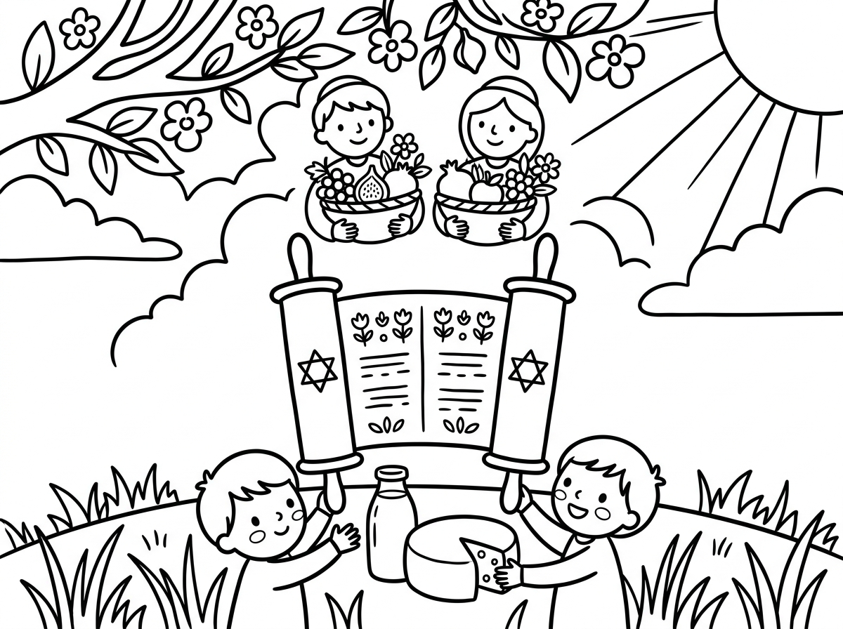בבקשה צביעה לחג השבועות לגיל 3