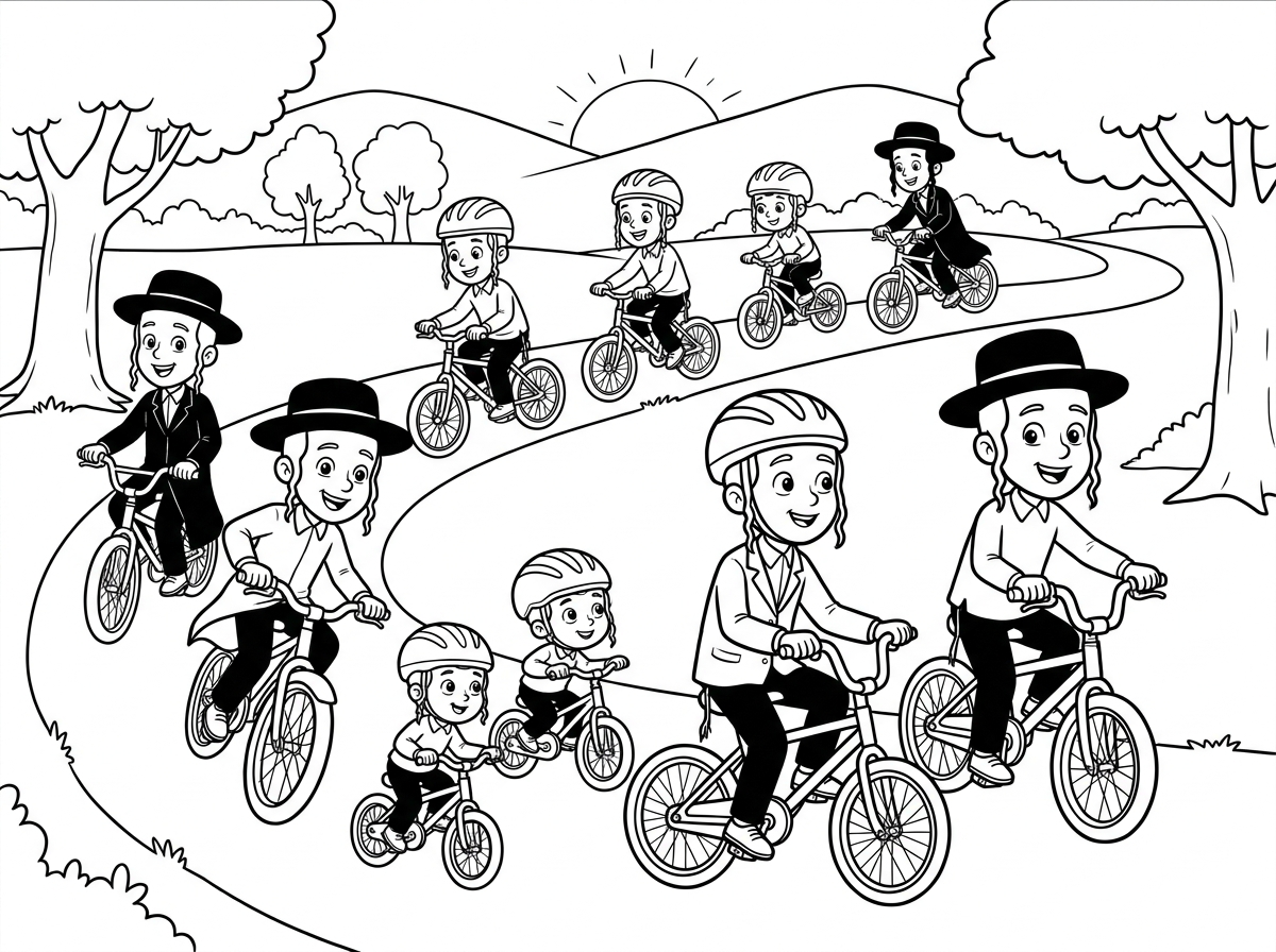תעשה לי הרבה ילדים בנים חרדים נוסעים באופניים לטיול