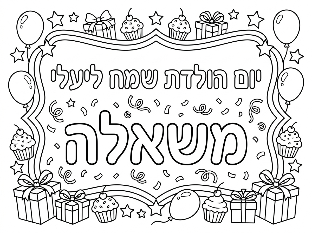 תכין לי בבקשה שלט של יום הולדת שמח ליעלי ואז בגדול כתוב משאלה.
