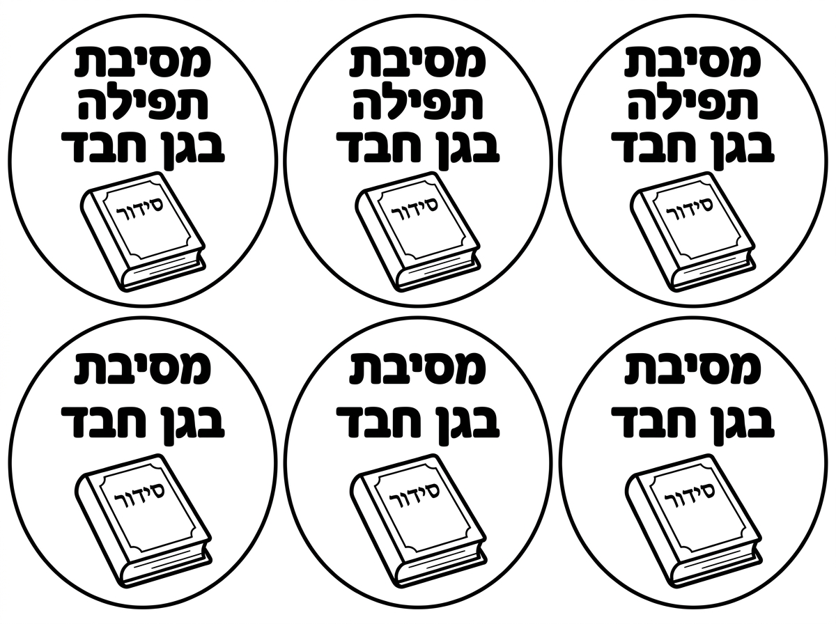 תשנה שגם העיגולים למטה יהיו עם אותו כיתוב בעיגולים למעלה ושעל הסידורים לא יהיה מגן דוד אלא יהיה כתוה 'סידור'