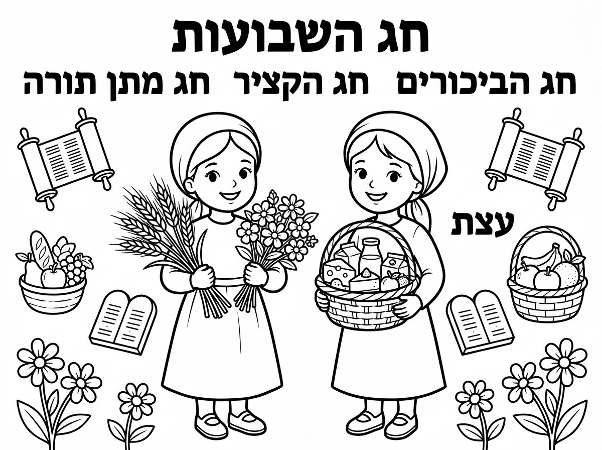 מקסים רק. צריך שזה יהיה שתי בנות צנועות עם שמלה ושרוולים ארוכים 
תכתוב חג השבועות ,חג הביכורים ,חג הקציר ,חג מתן תורה ועצרת