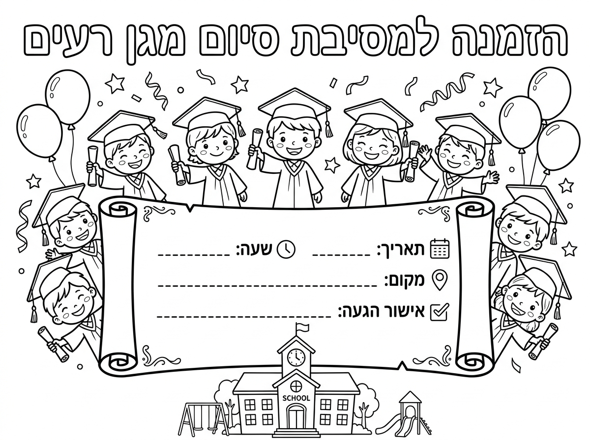 תעצב לי הזמנה של מסיבת סיום מגן רעים