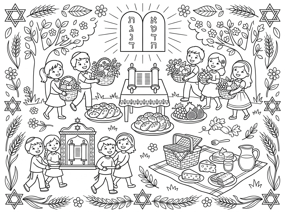 דף צביעה לשבועות