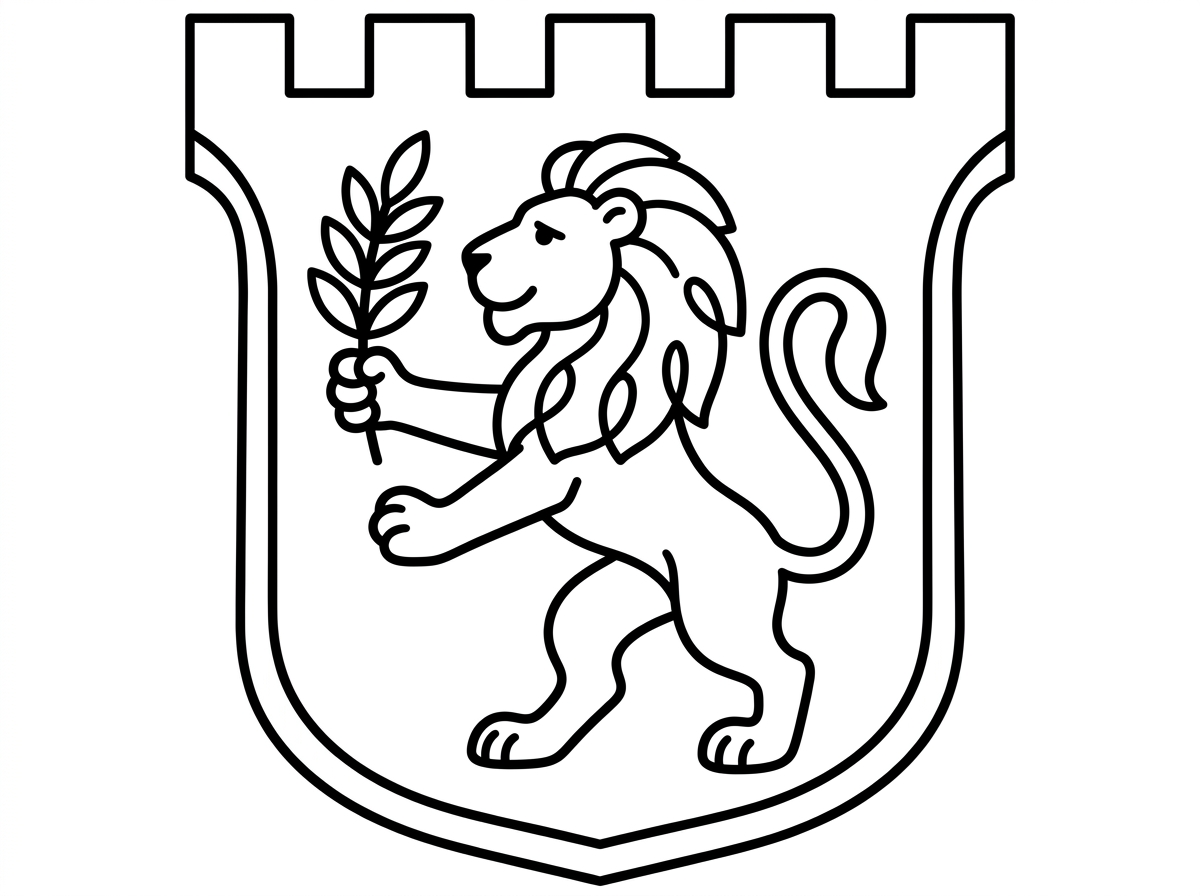 סמל של ירושלים לצביעה בלי הרבה קווים ופרטים