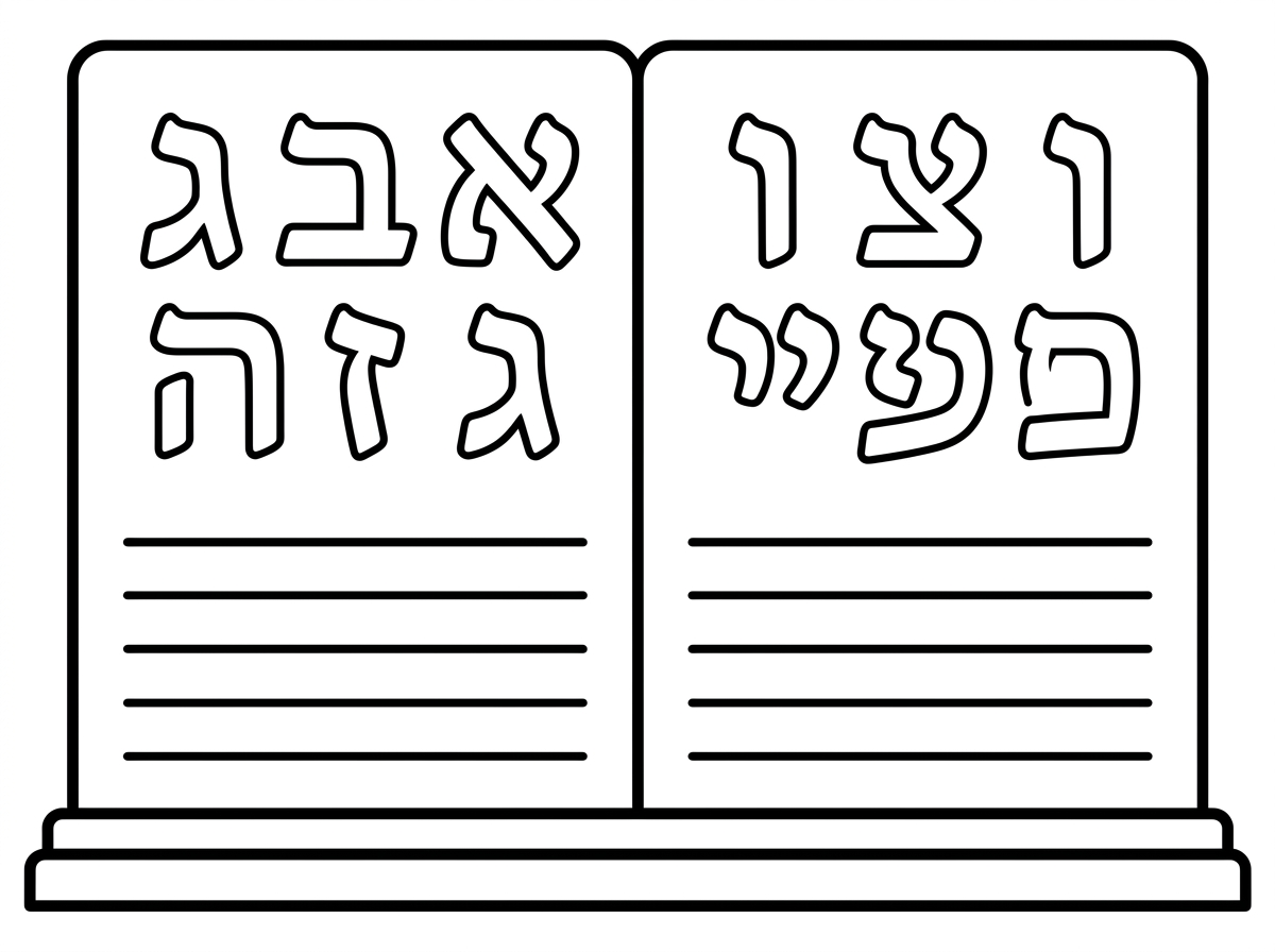 צריכה דף צביעה של לוחות הברית מרובעים ולא עגולים